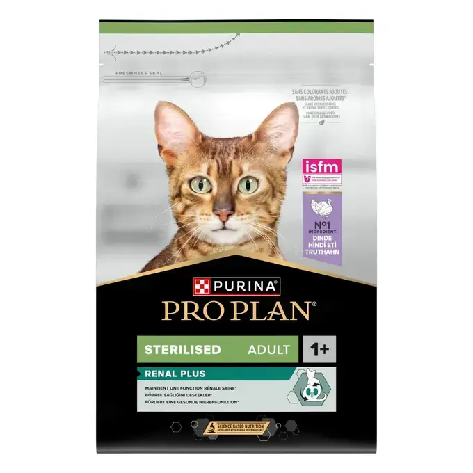 Sac de croquettes Purina Pro Plan Sterilised Adult 1+ Renal Plus à la dinde pour chat stérilisé